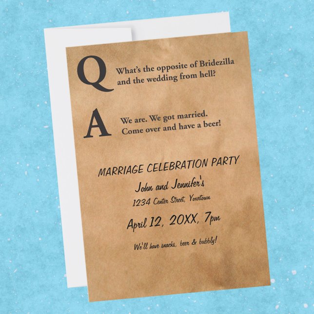 Opposite of Bridezilla Marriage Party Invitation (Creator Uploaded)