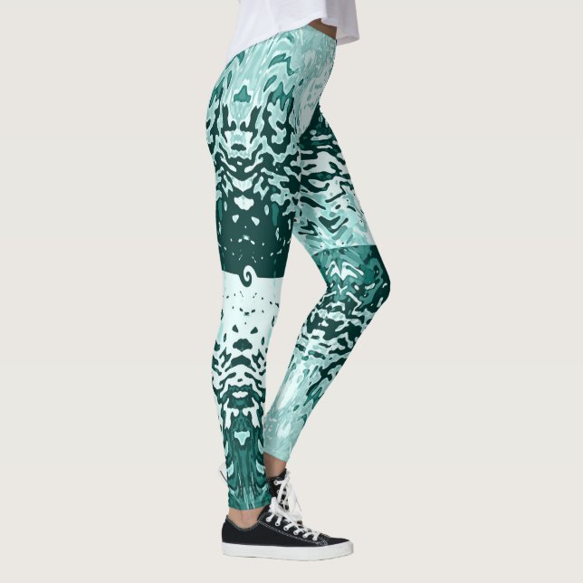 Opposites Attract Aqua Blue Leggings (Right)
