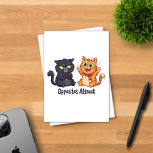 Opposites Attract Cute Cats Design Acrylic Invitations