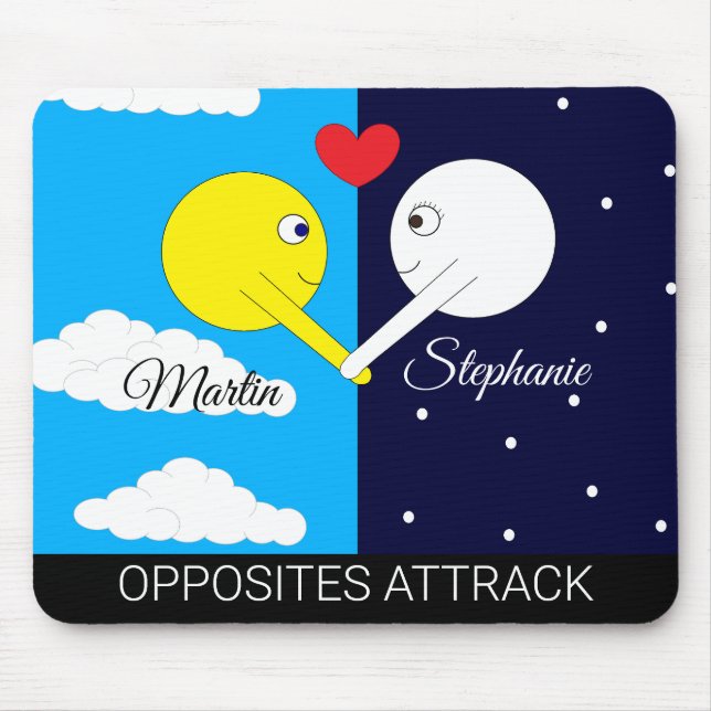 Opposites:  Sun & Moon Mouse Pad (Front)