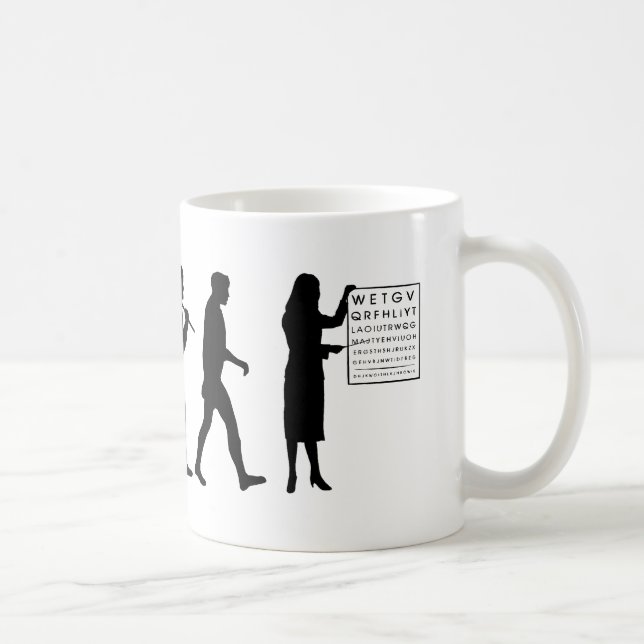 Optemetrist Optical Eye Doctor Evolution Eye Chart Coffee Mug (Right)
