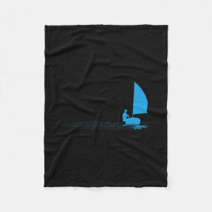 Opti Sailboat Sailing Dinghy Sail Boat Sailor Grap Fleece Blanket