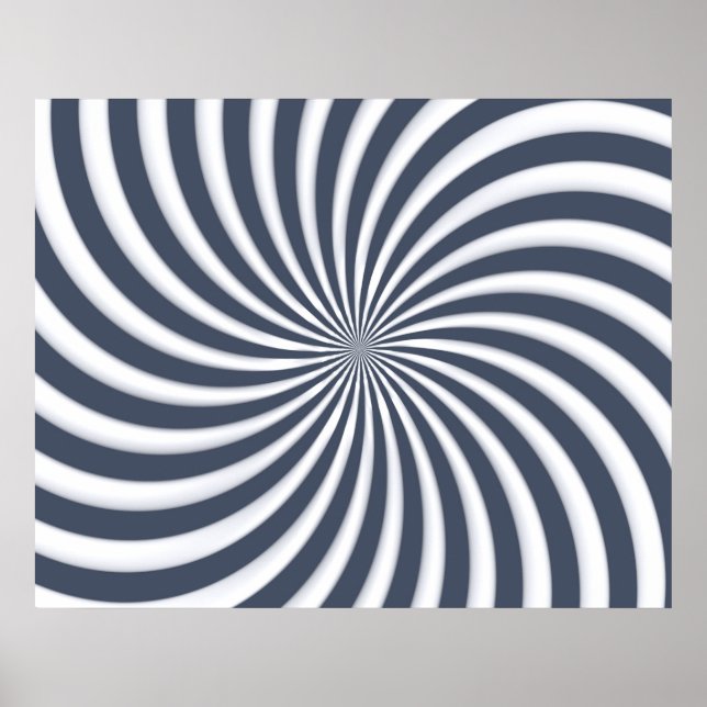 Optical Art Spiral Curves Triangle 05 Poster (Front)