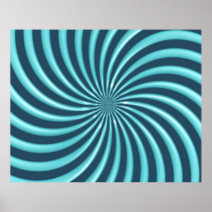 Optical Art Spiral Curves Triangle 07 Poster