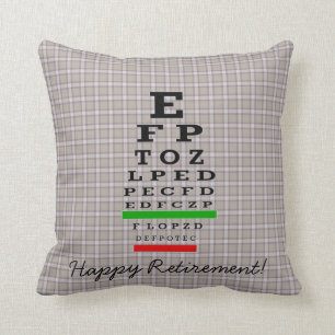 Optical Chart Retirement Brown Cushion