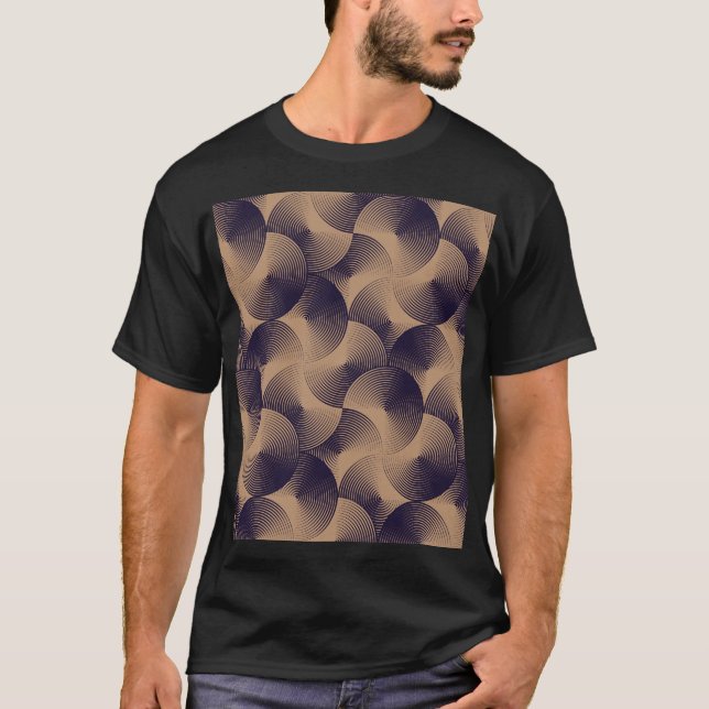 Optical Circles Illusion: Geometric Seamless. T-Shirt (Front)