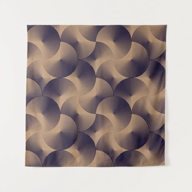 Optical Circles Illusion: Geometric Seamless. Tapestry (Front)