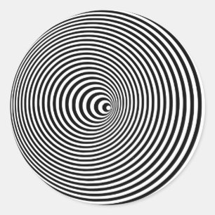Optical illusion 3D white Optical 3 D Circle Classic Round Sticker