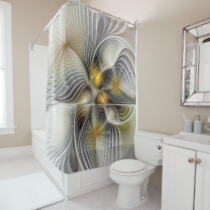 Optical Illusion Abstract 3D Fractal With Depth Shower Curtain