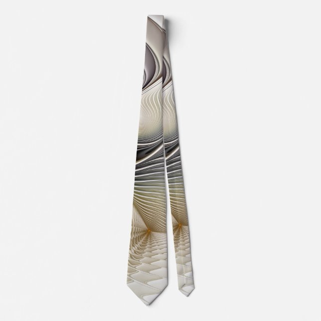 Optical Illusion Abstract 3D Fractal With Depth Tie (Front)