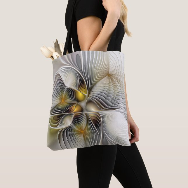 Optical Illusion Abstract 3D Fractal With Depth Tote Bag (Close Up)