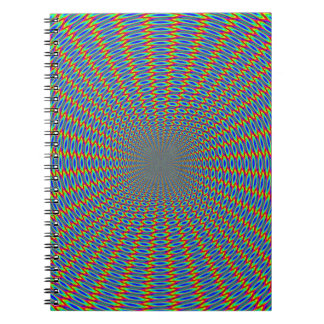 Optical illusion abstract design. spiral notebook