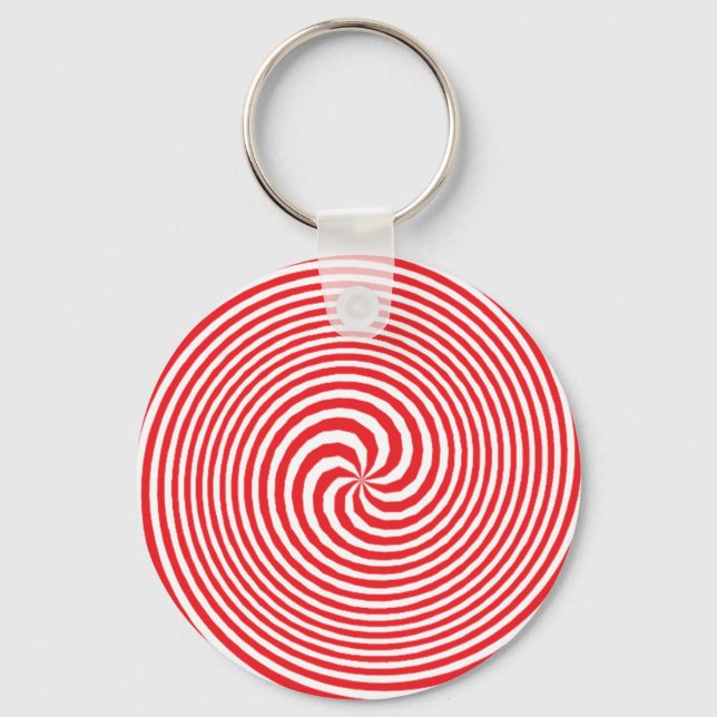 Optical Illusion Abstract Pattern Key Ring (Front)