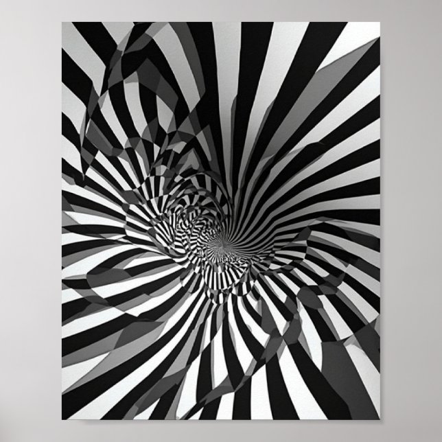 Optical Illusion Abstract Wall Art with Geometric  (Front)