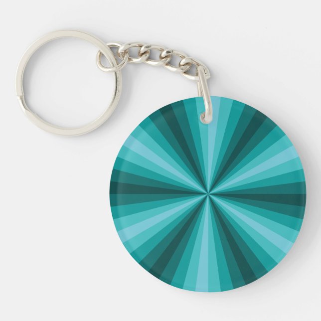 Optical Illusion Aqua Acrylic Keychain (Front)