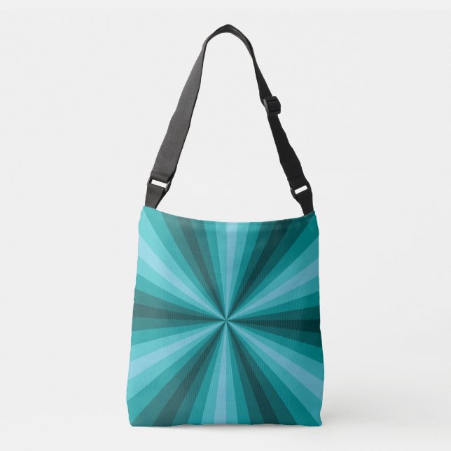 Optical Illusion Aqua All-Over-Print Bag (Front)