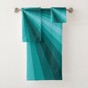 Optical Illusion Aqua Bathroom Towel Set