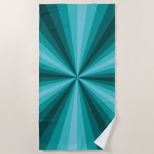 Optical Illusion Aqua Beach Towel