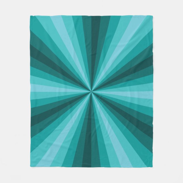 Optical Illusion Aqua Fleece Blanket (Front)