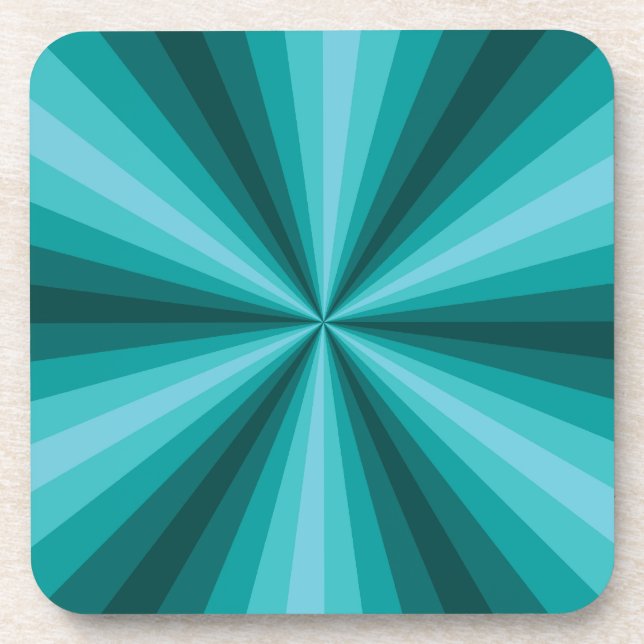 Optical Illusion Aqua Square Coaster (Front)