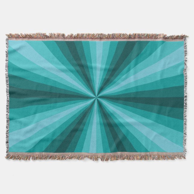 Optical Illusion Aqua Throw Blanket (Front)