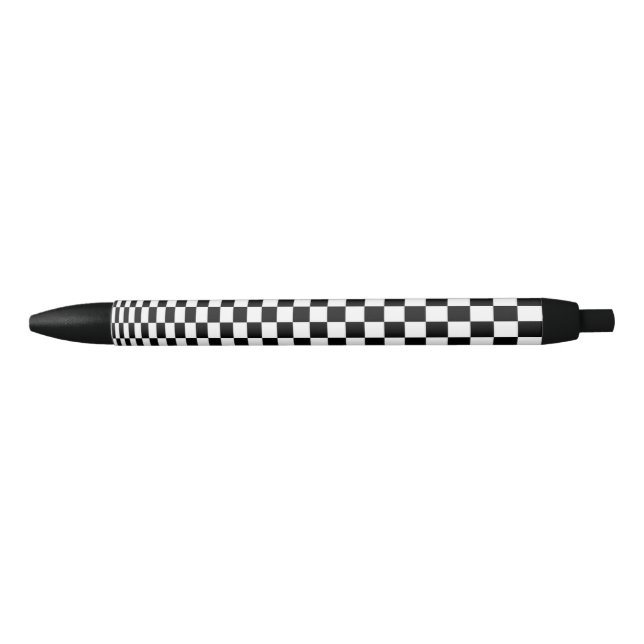 Optical Illusion Black and White Chequered Pattern Ink Pen (Front)