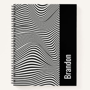 Optical Illusion Black And White Notebook