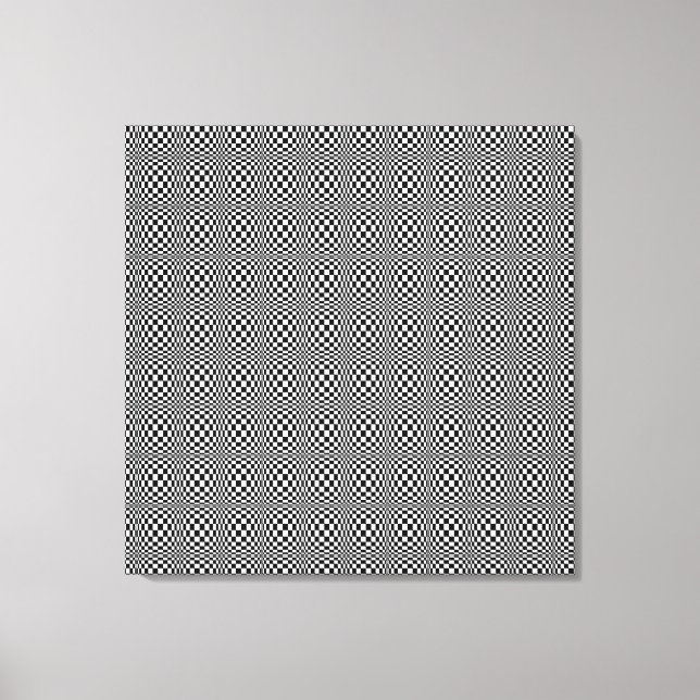 Optical Illusion Black And White Wrapped Canvas (Front)