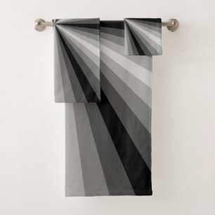 Optical Illusion Black Bathroom Towel Set