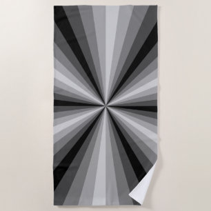 Optical Illusion Black Beach Towel