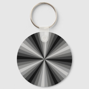 Optical Illusion Black Keychain