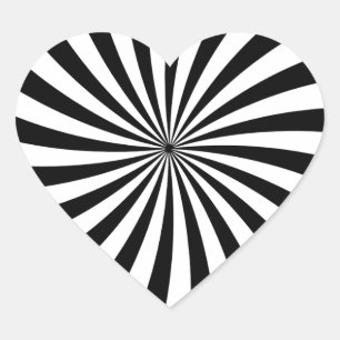 Optical Illusion Black White Swirl Heart Sticker