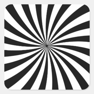 Optical Illusion Black White Swirl Square Sticker