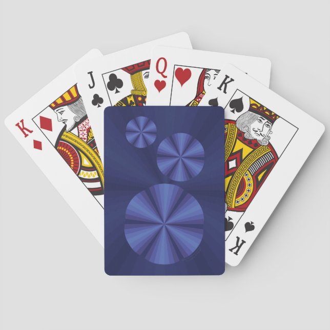 Optical Illusion Blue Classic Playing Cards (Back)