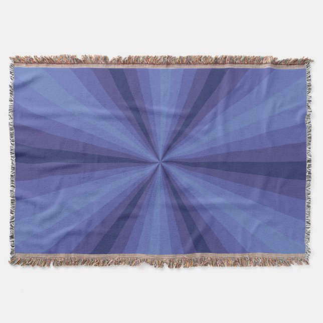 Optical Illusion Blue Throw Blanket (Front)