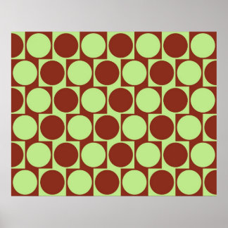 Optical Illusion Cafe Wall Effect Circles Deep Red Poster