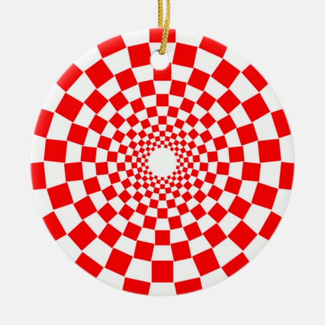 OPTICAL ILLUSION CERAMIC TREE DECORATION (Front)