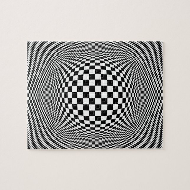 Optical Illusion Checkers Puzzle (Horizontal)