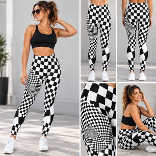 Optical Illusion Chequerboard Op Art Pattern Leggings