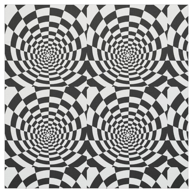 Optical Illusion chequered spatial pattern Fabric (Swatch)