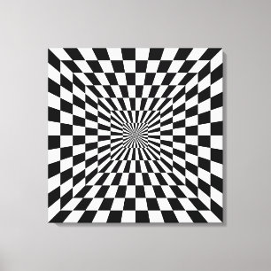 optical illusion chessboard canvas print