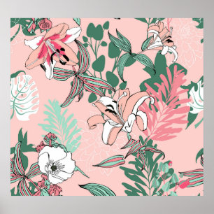 Optical Illusion Circles: Monochrome Seamless Patt Poster