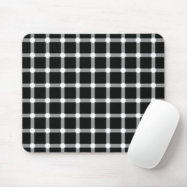 Optical Illusion Design Disappearing Black Dots Mouse Pad (With Mouse)