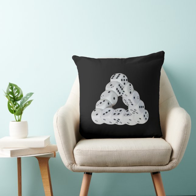 Optical illusion Dice Throw Pillow (Chair)