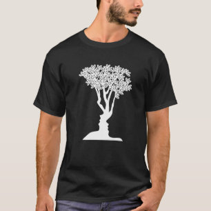 Optical Illusion Funny Novelty Tree Or Faces T-Shirt
