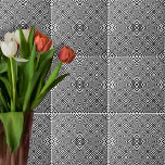 Optical Illusion Geometric Black And White Pattern Tile<br><div class="desc">Cool unique decorative tile design featuring a mosaic pattern in op art style composed of black and white geometric shapes.</div>