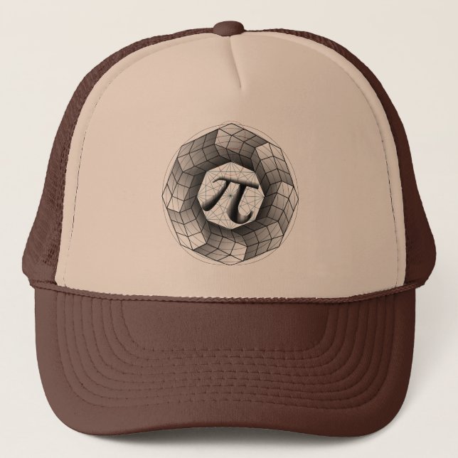 Optical Illusion Geometric Pi Symbol π Trucker Hat (Front)