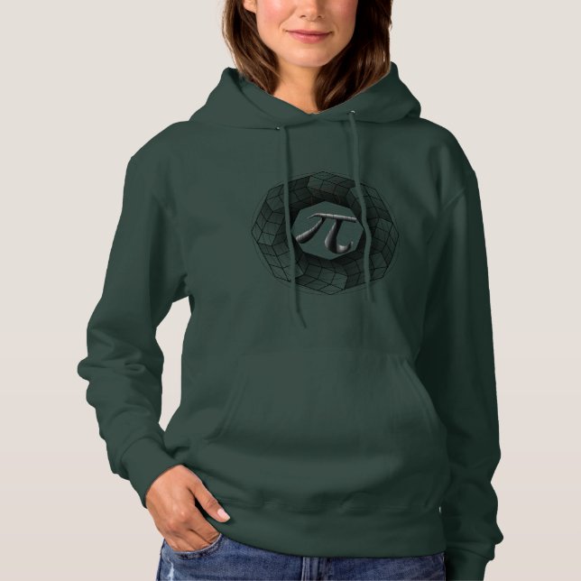 Optical Illusion Geometric Pi Symbol Hoodie (Front)
