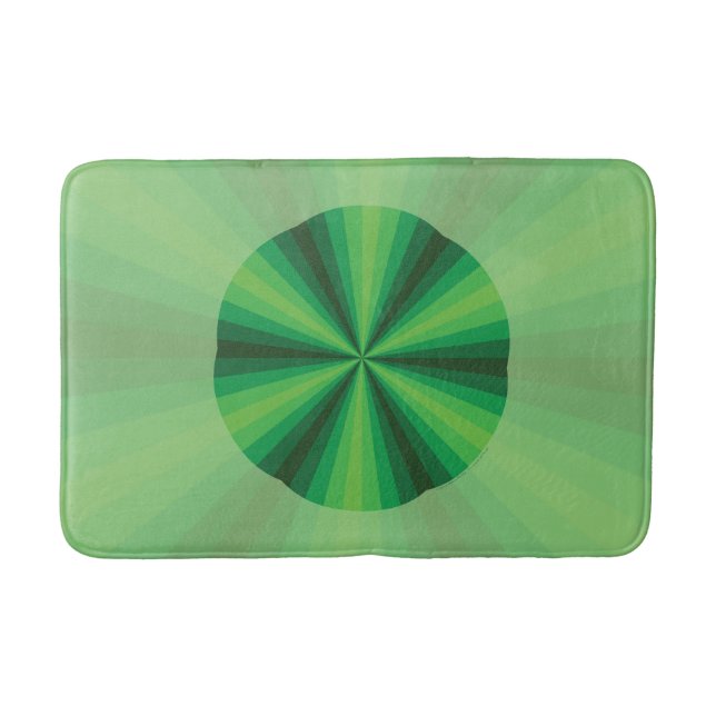 Optical Illusion Green Bath Mat (Front)