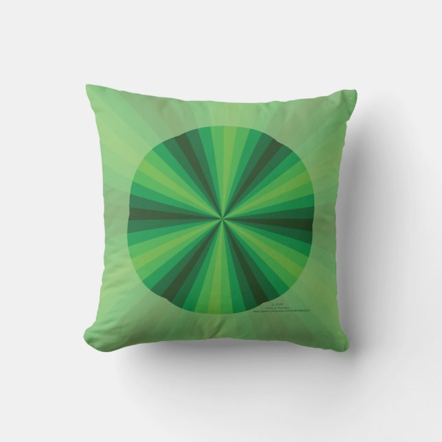 Optical Illusion Green Pillow (Front)